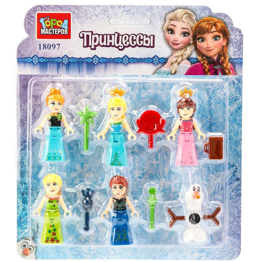Фигурки для конструкторов ГОРОД МАСТЕРОВ "Холодное сердце. Принцессы" 6шт. (180897-ZH, 380206) в коробке