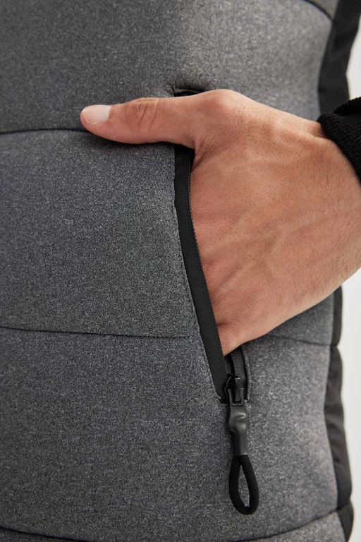 Пуховик приталенного кроя с капюшоном - Defacto фото 6