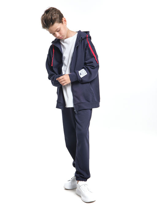 Спортивный костюм на молнии для мальчика подростка UD 8003 т.синий