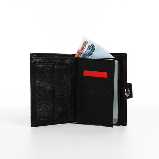 Портмоне мужское 3 в 1 на магните, для купюр, автодокументов и паспорта, цвет чёрный - Simaland фото 6