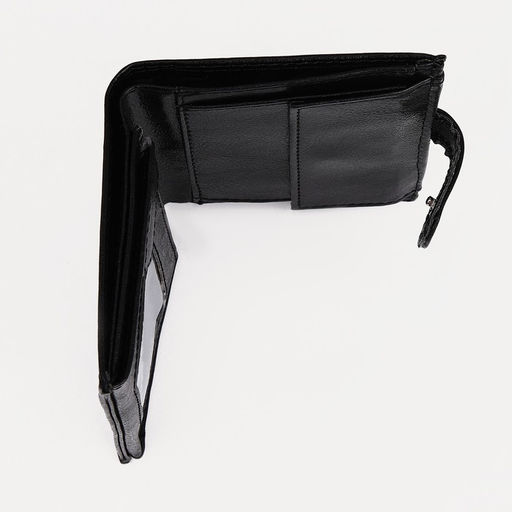 Портмоне мужское на кнопке, 2 в 1, для автодокументов, 4 отдела, для карт, для монет, чёрное