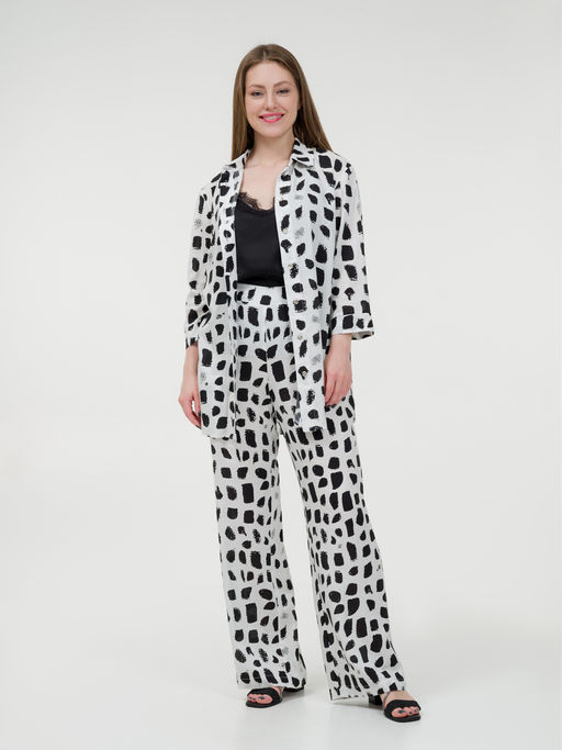 Рубашка из штапеля удлиненная белая - Odis фото 12