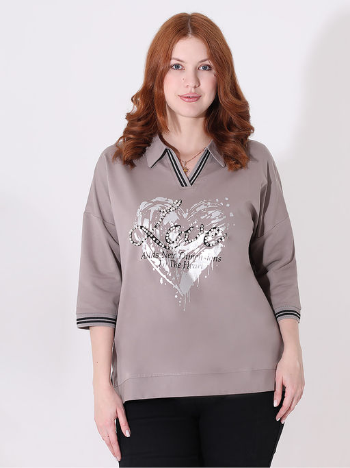 Блузка поло цвета какао