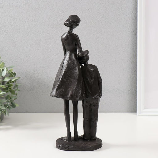 Фигурка полистоун «Мама и сын», чёрный, 31×13×8 см