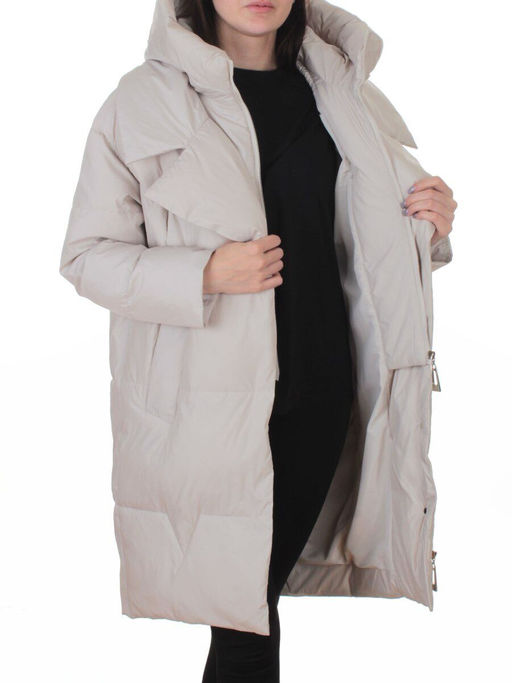 Z24-829 LT. BEIGE Куртка зимняя женская оверсайз (200 гр. тинсулейт)