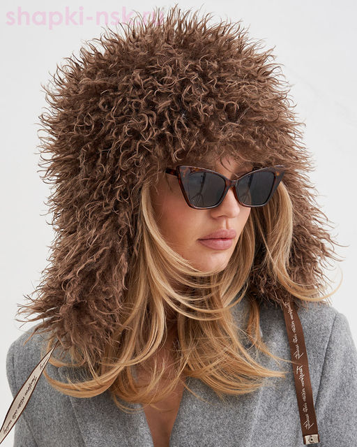 Лама экомех козлик Ушанка женская флис (56-57)