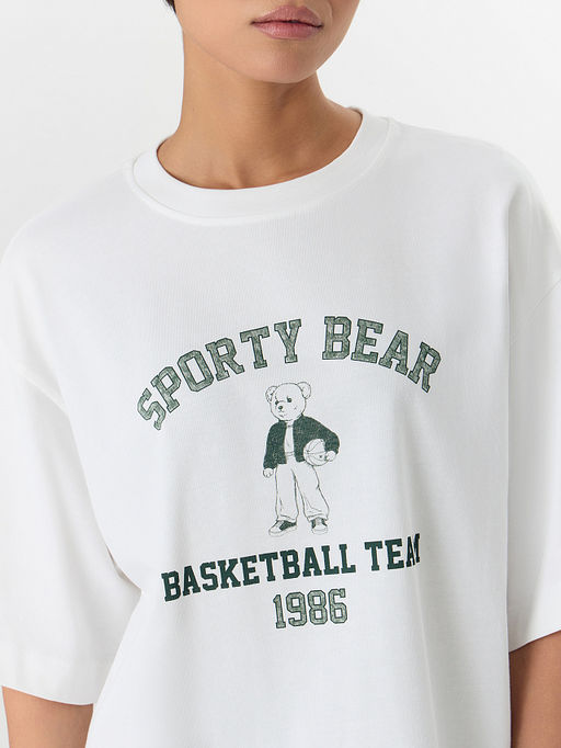 Футболка женская белая оверсайз