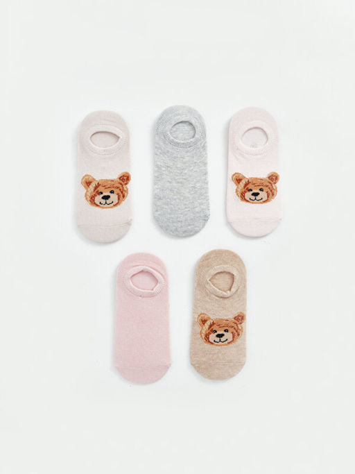 Desenli K?z ?ocuk Patik ?orap 5li