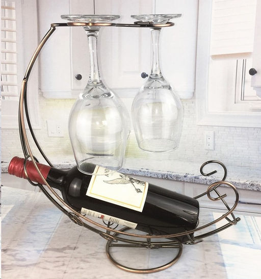 Подставка для вина и 2х фужеров Корабль Бронза / GB-T-3326 /уп 30/ металл - Галеонтрейд фото 3