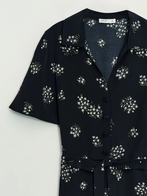 Платье с поясом и цветочным принтом - Zarina фото 10