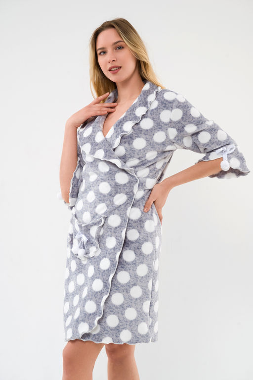 Халат женский из ультрасофта Светлана горох - Амадэль фото 6