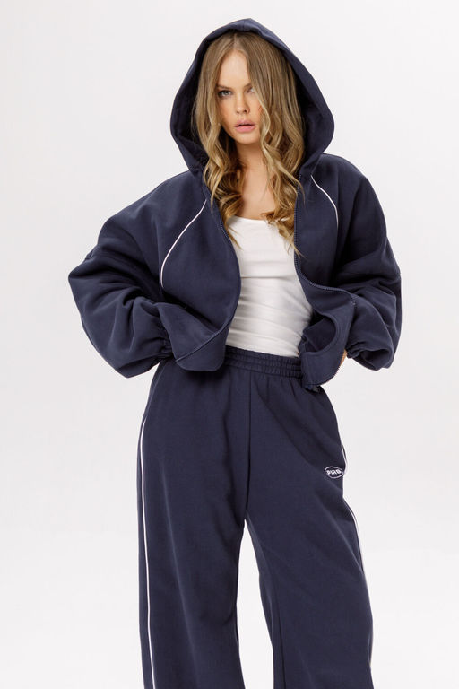 Худи Pirs 6532 синий с лого