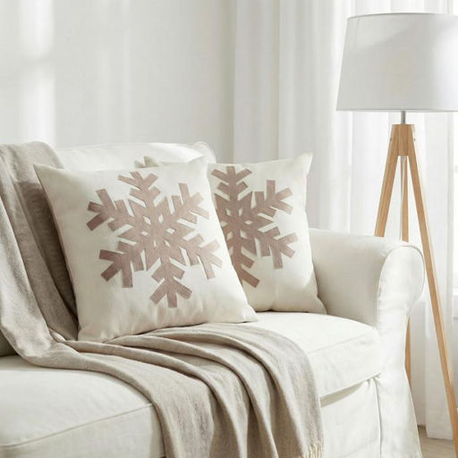 По/Чехол на подушку ALTRO арт.ТК5060-02 СНЕЖИНКА (фон крем)