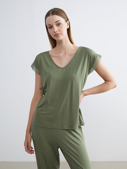 V Yaka Kad?n Pijama Tak?m?