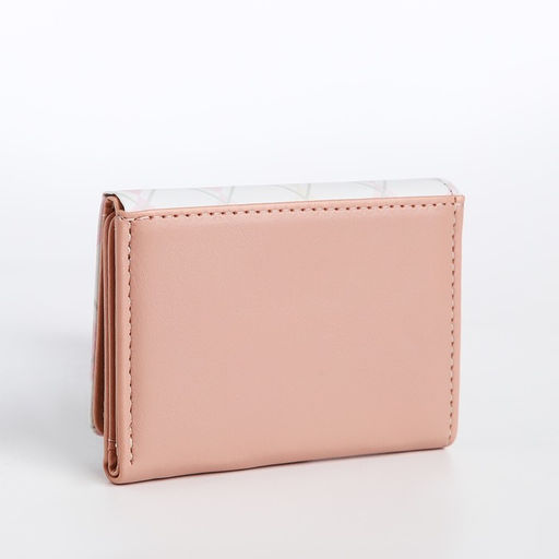 Кошелёк «Ромбы» маленький, на кнопке, розовый