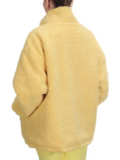 2568 YELLOW Кофта плюшевая женская Тедди на синтепоне (50 гр. синтепон) - Fashion фото 5