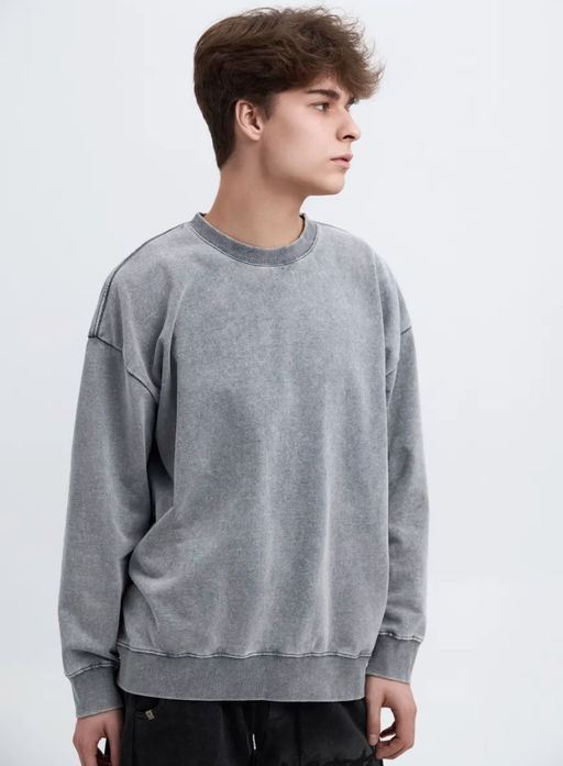 KM1856 Свитшот OVER SIZE (футер-двухнитка) СВ_СЕРЫЙ