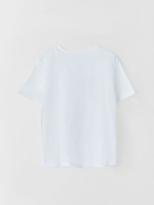 Футболка женская белая с принтом и надписью прямого кроя - Mark formelle фото 8