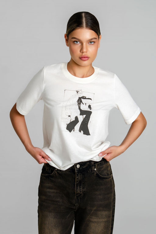 Арт. 31108 Футболка женская 44-52 (5 шт) Цвет:молочный - Калинка фото 12