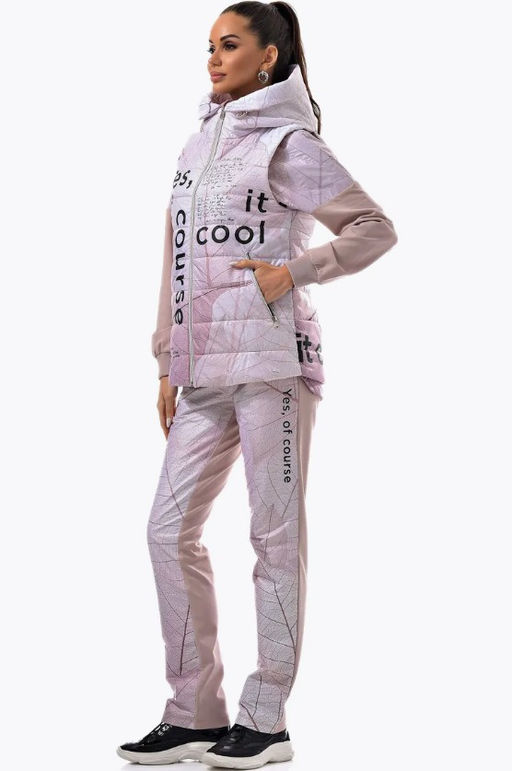 Уникальный стеганный жилет на синтепоне с принтом дизайнерской работы - А+б коллекция фото 26