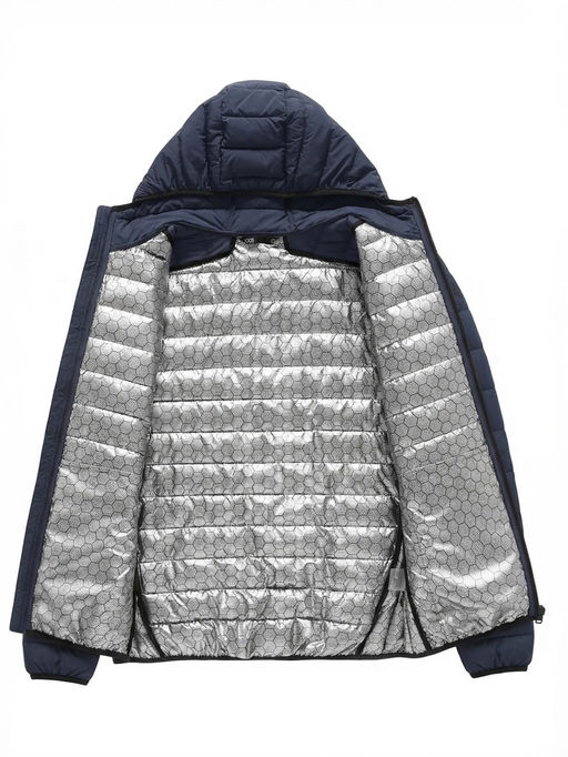 Куртка мужская стёганая с капюшоном с графеновой подкладкой бежевого цвета 9625_1B - Valianly фото 35