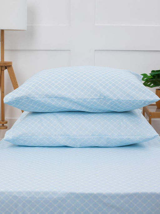 Наволочка 50*70 см, бязь Комфорт, на пуговицах (Виши, голубой) - Ивановотекстиль фото 7