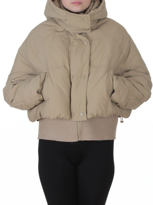 H24-033 BEIGE Куртка пуховая зимняя женская (пух)