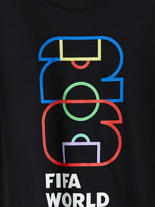 Bisiklet Yaka FIFA World Cup Bask?l? Erkek ?ocuk Ti??rt