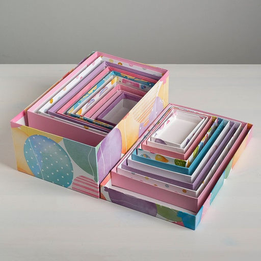 Набор подарочных коробок 10 в 1 Happy Birthday, 12 х 7 х 4 - 32,5 х 20 х 12,5 см - Дарите счастье фото 15