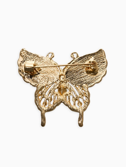 Цена за 2 шт. Брошь «Бабочка», белая в золоте