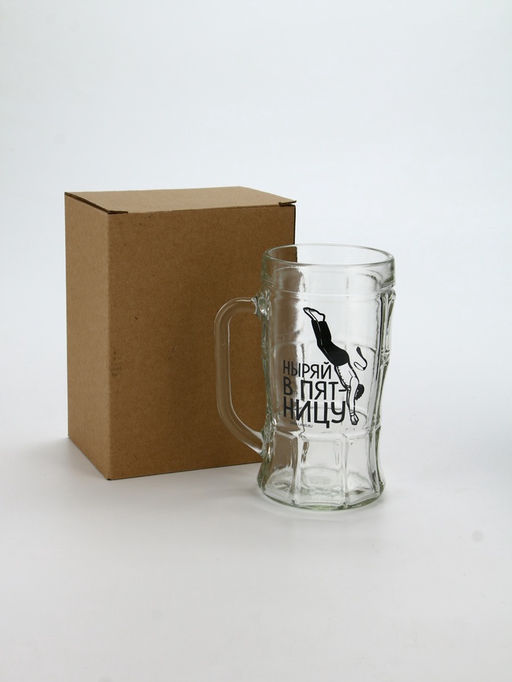 Кружка пивная стеклянная «Ныряй в пятницу», 500 мл
