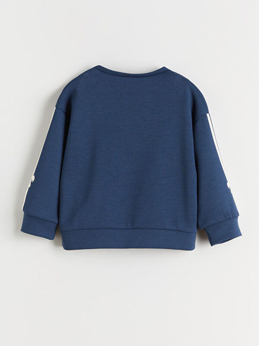 Bisiklet Yaka Bask?l? K?z ?ocuk Sweatshirt