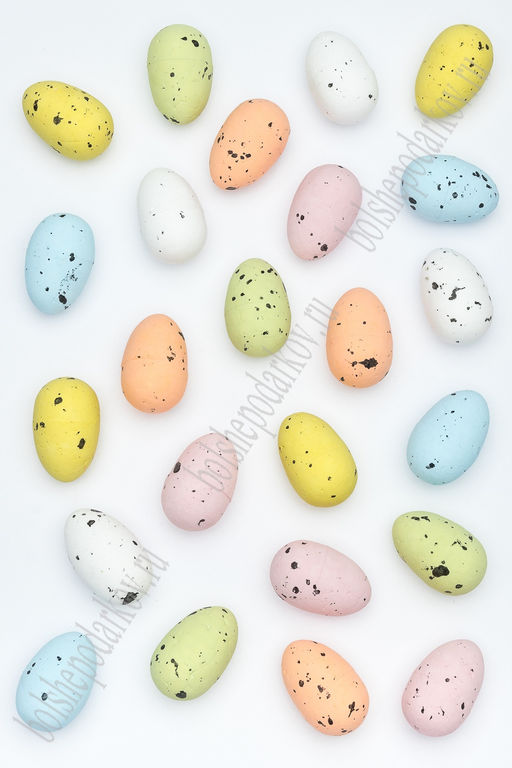 Пасхальный декор Яйца 2*3 см (24 шт) SF-5007, разноцветный