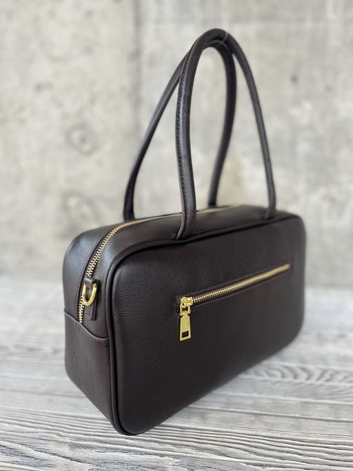 Женская кожаная сумка бочонок 1003 Кофе