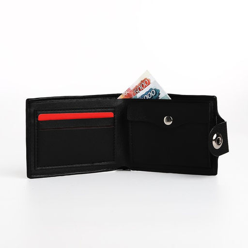 Портмоне мужское на магните, отдел для купюр, для карт, для монет, цвет чёрный - Simaland фото 2