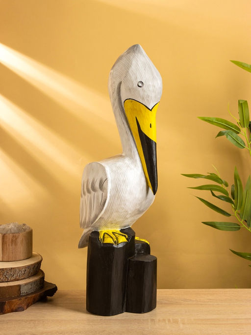 Сувенир «Пеликан», 17×20×50 см, дерево, белый