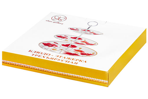Блюдо-этажерка 3-х ярусная Маки 27*27*34 см NEW BONE CHINA - Elan gallery фото 9