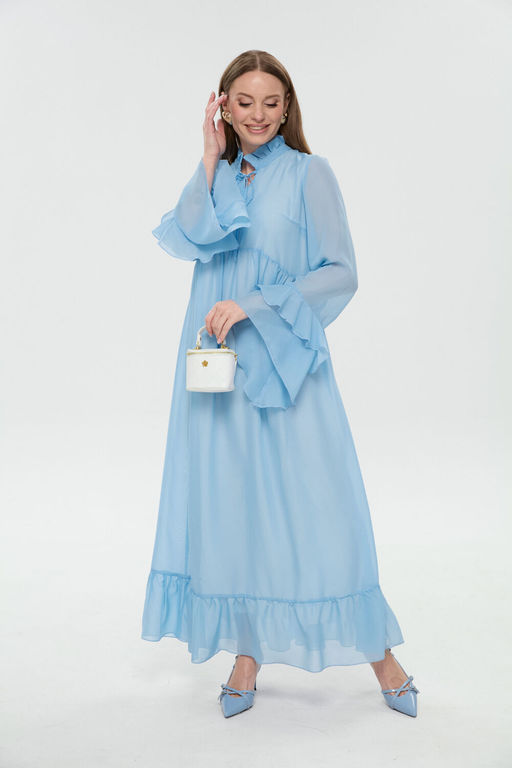 Платье NIKVA н1038-1 голубой  фото 2