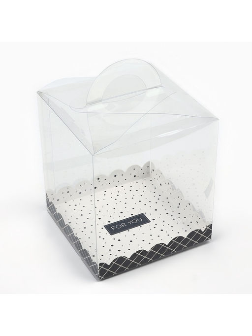 Цена за 5 шт. Коробка кондитерская, сундук, упаковка, For you, 16×16×18 см