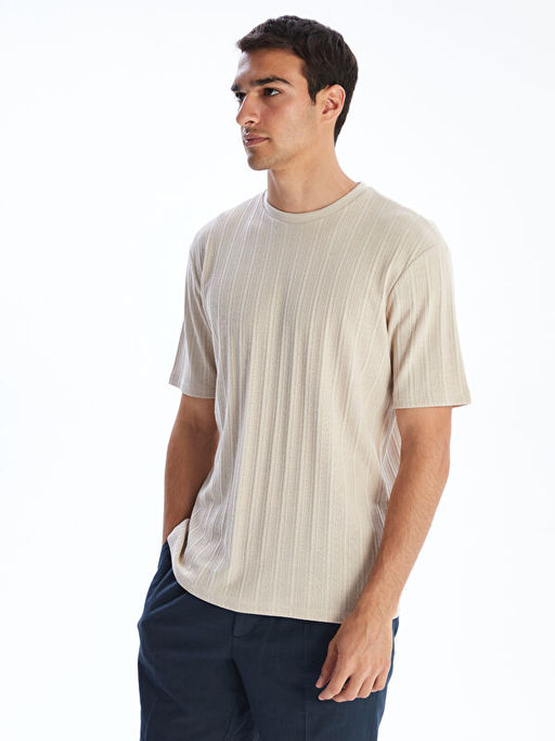 Bisiklet Yaka Erkek Dokulu Ti??rt