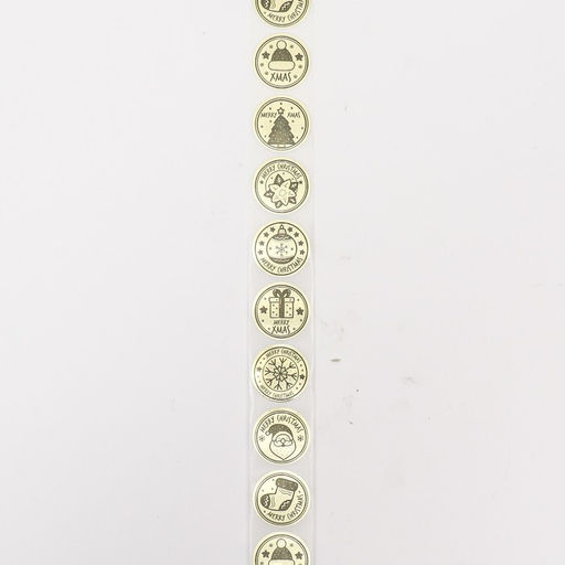 Наклейки новогодние с тиснением в рулоне Mary Christmas, для декора и подарков, 500 шт.,2.5?2.5 см