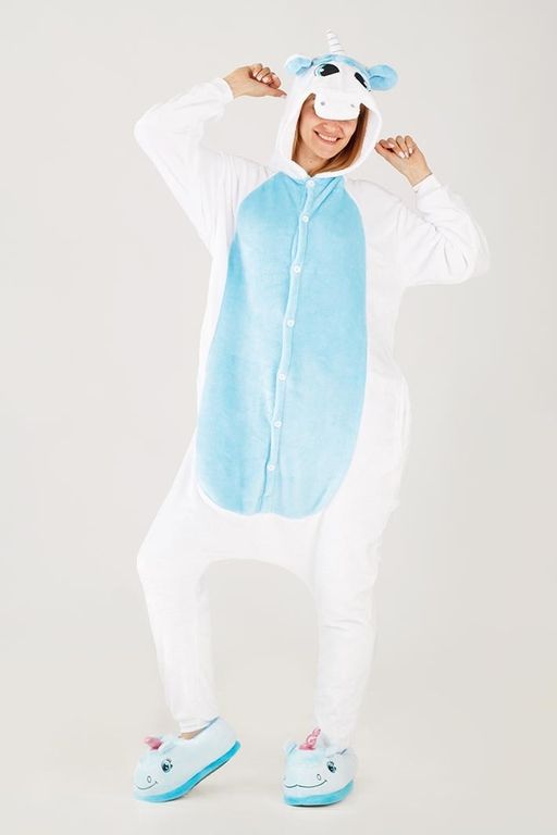 Пижама кигуруми голубой Единорог с крыльями