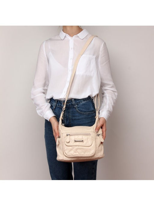 Сумка женская искусственная кожа Guecca-A 805, 1отд+карм/пер, плеч/ремень, бежевый SALE 235150 - Adelia фото 10