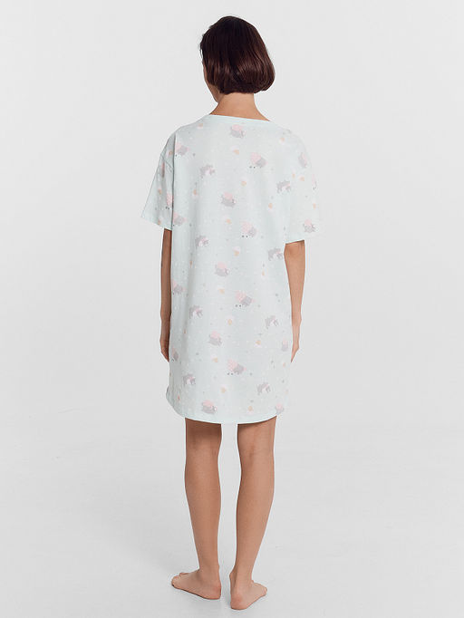 Сорочка ночная женская мятная с котиками - Mark formelle фото 3