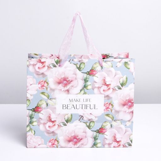 Пакет крафтовый с пластиковым окном Beautiful, 24 х 20 х 11 см - Дарите счастье фото 2