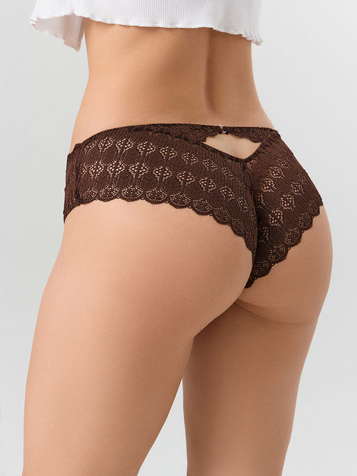 Цена за 2 штуки! Трусы слипы женские коричневые кружевные - Mark formelle фото 3