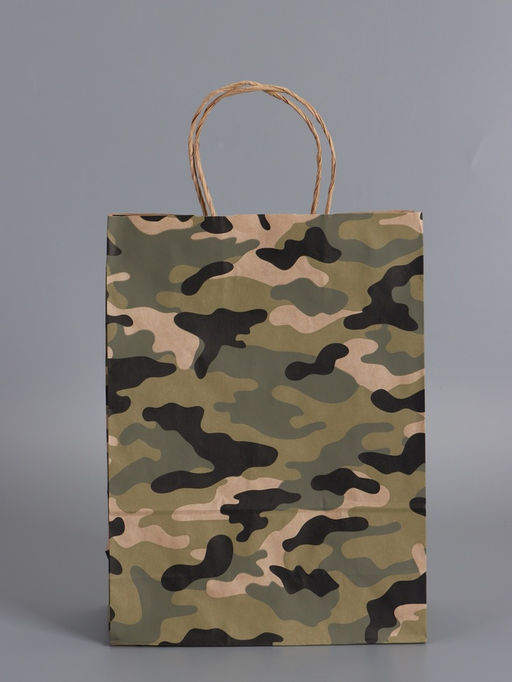 Пакеты подарочные крафт «23 Февраля», камуфляж, 24×10.5×32 см, набор 4 шт.