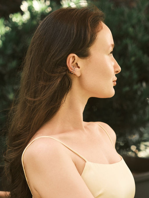 Серьги каффы «Булавка», цвет серебро