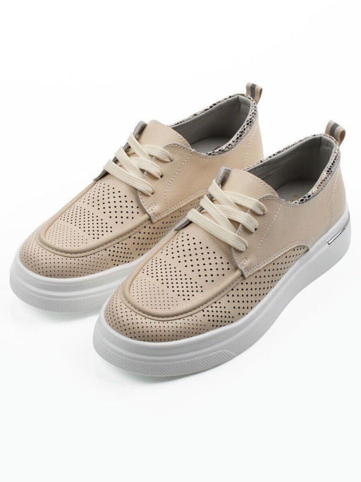 03-C929-2A BEIGE Полуботинки летние женские (натуральная кожа)