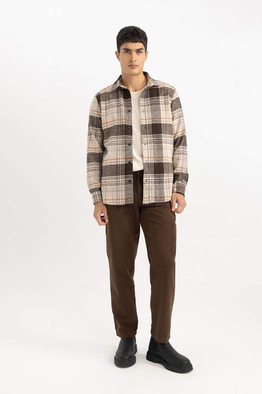 Брюки прямого кроя с нормальной талией и нормальной талией - Defacto фото 4